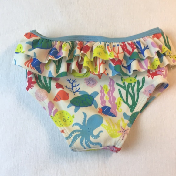 Boden baby ruffles sea creatures design swimsuit bottom Sz 12-18 mths - Picture 5 of 9